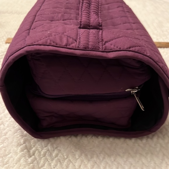 Purple Quilted Roll Out MakeUp Travel Bag - Picture 2 of 6